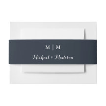 Classic Monogram Wedding Invitation Bly Band
