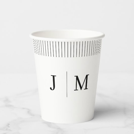 Classic Monogram Wedding line Pappbecher (Rückseite)