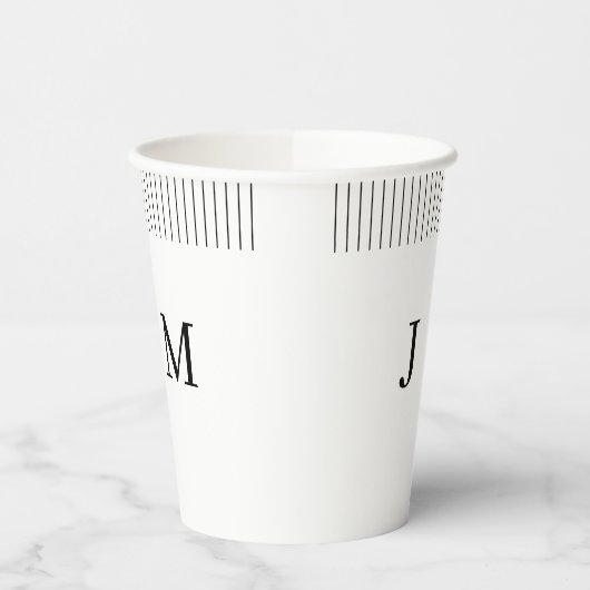 Classic Monogram Wedding line Pappbecher (Links)