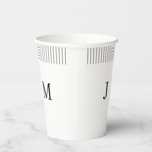 Classic Monogram Wedding line Pappbecher (Rechts)