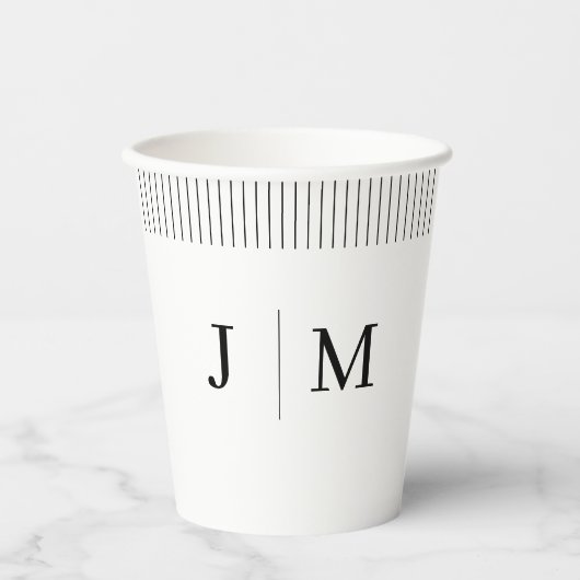 Classic Monogram Wedding line Pappbecher (Vorderseite)