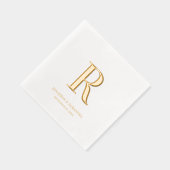 Classic Monogram Wedding Minimalistisch Gold Foil Servietten Mit Folie (Rechts)