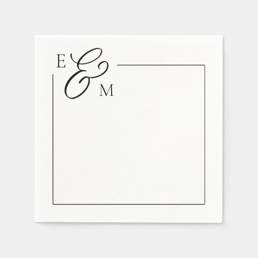 Classic Monogram Wedding Napkin Serviette (Vorderseite)