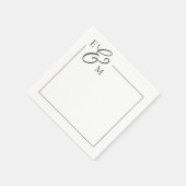 Classic Monogram Wedding Napkin Serviette (Ecke)