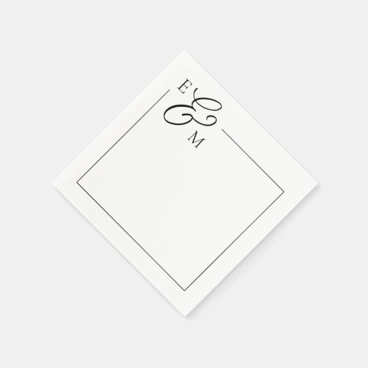 Classic Monogram Wedding Napkin Serviette (Ecke)