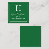 Classic Monogram Weihnachtsgeschenkkarten Mitteilungskarte (Vorne/Hinten)