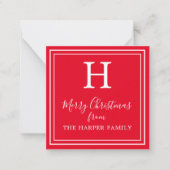 Classic Monogram Weihnachtsgeschenkkarten Mitteilungskarte (Vorderseite)