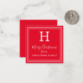 Classic Monogram Weihnachtsgeschenkkarten Mitteilungskarte (Vorderseite/Rückseite Beispiel)