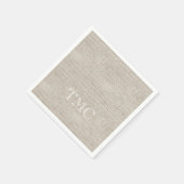 Classic Monogram weiße Initial Neutral Linen Serviette (Ecke)