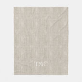 Classic Monogram White Initials Flax Fine Linen Fleecedecke (Vorderseite)