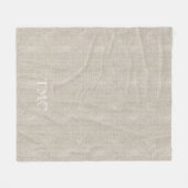 Classic Monogram White Initials Flax Fine Linen Fleecedecke (Vorderseite (Horizontal))