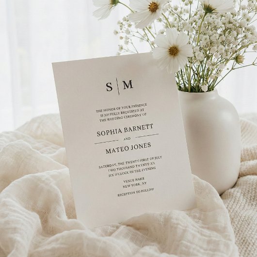 Classic Monogram White QR Code 4 Photo Wedding