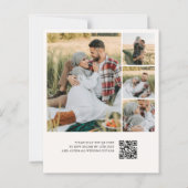 Classic Monogram White QR Code 4 Photo Wedding (Rückseite)