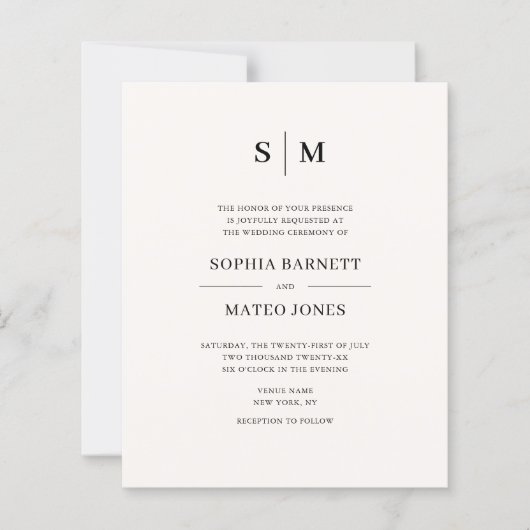 Classic Monogram White QR Code 4 Photo Wedding (Vorderseite)