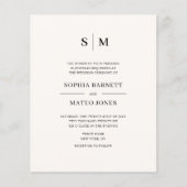 Classic Monogram White QR Code 4 Photo Wedding Flyer (Vorne)