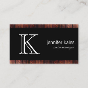 Classic Monogram Wood Visitenkarte