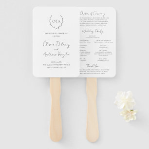 Classic Monogram Wreath Wappen Elegante Hochzeit Fächer