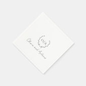 Classic Monogram Wreath Wappen Elegante Hochzeit Serviette (Ecke)