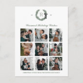 Classic Monogram Wreath Wappen Holiday Postkarte (Vorderseite)