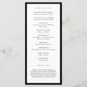 Classic Monogram Wreath Wedding Program Menükarte (Rückseite)