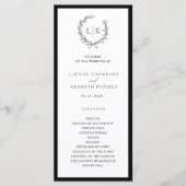 Classic Monogram Wreath Wedding Program Menükarte (Vorderseite)