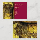 CLASSIC MONOGRAMM 2 hellrot Visitenkarte (Vorne/Hinten)