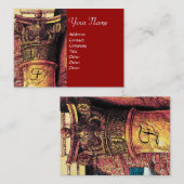 CLASSIC MONOGRAMM 2 hellrot Visitenkarte (Vorne/Hinten)