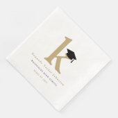 Classic Monogramm K und Graduationskappen Grad Par Serviette (Ecke)
