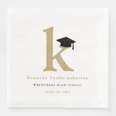 Classic Monogramm K und Graduationskappen Grad Par Serviette (Vorderseite)