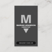 Classic (Monogramm QR) Silber und Matte Black Visitenkarte (Vorderseite)