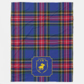 Classic Monogrammed Polo Equestrian Tartan Plaid Fleecedecke (Vorderseite)