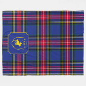 Classic Monogrammed Polo Equestrian Tartan Plaid Fleecedecke (Vorderseite (Horizontal))