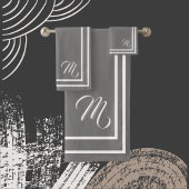 Classic Monogramy/White Badhandtuch Set