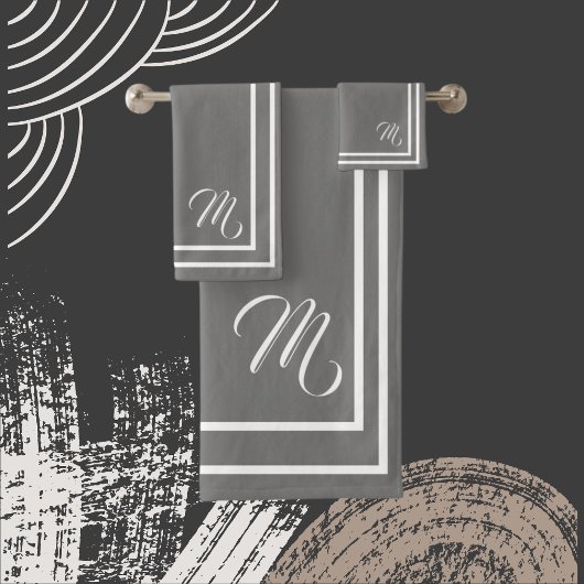 Classic Monogramy/White Badhandtuch Set