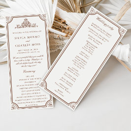 Classic Monorgam Brown Ecru Wedding Wappen Program