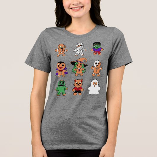 Classic Monsters Gingerbread Men Tri-Blend Shirt (Vorderseite)