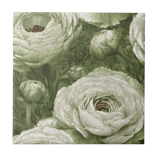 Classic Moroccan Ranunculus Tiles For Home Floor Fliese (Vorderseite)