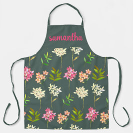 CLASSIC MOSS GREEN FLORAL PATTERN SCHÜRZE