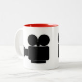  CLASSIC MOVIE CAMERA ICON DESIGN ZWEIFARBIGE TASSE (Vorderseite Links)