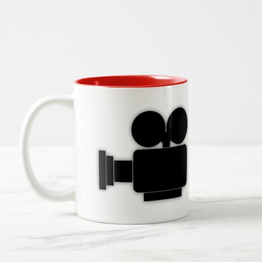  CLASSIC MOVIE CAMERA ICON DESIGN ZWEIFARBIGE TASSE (Links)