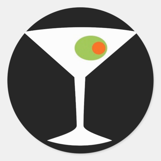 Classic Movie Martini Round Stickers (Vorderseite)