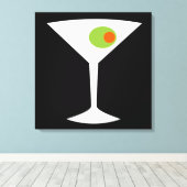 Classic Movie Martini Stretched Leinwand (schwarz) (Insitu (Holzboden))