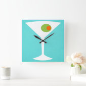 Classic Movie Martini Wall Clock Quadratische Wanduhr (Zuhause)