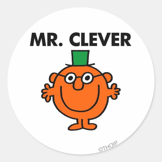 Classic Mr. Clever Logo Runder Aufkleber (Vorderseite)