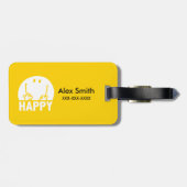 Classic Mr. Happy Gepäckanhänger (Rückseite horizontal)