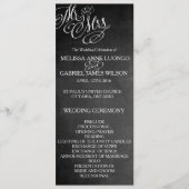 Classic Mr. & Mrs. Wedding Program Chalkboard Programm (Vorderseite)