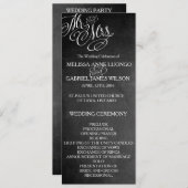 Classic Mr. & Mrs. Wedding Program Chalkboard Programm (Vorne/Hinten)