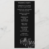 Classic Mr. & Mrs. Wedding Program Programm (Rückseite)
