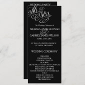 Classic Mr. & Mrs. Wedding Program Programm (Vorne/Hinten)