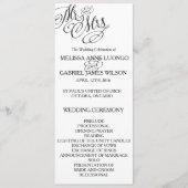 Classic Mr. & Mrs. Wedding Program Programm (Vorderseite)
